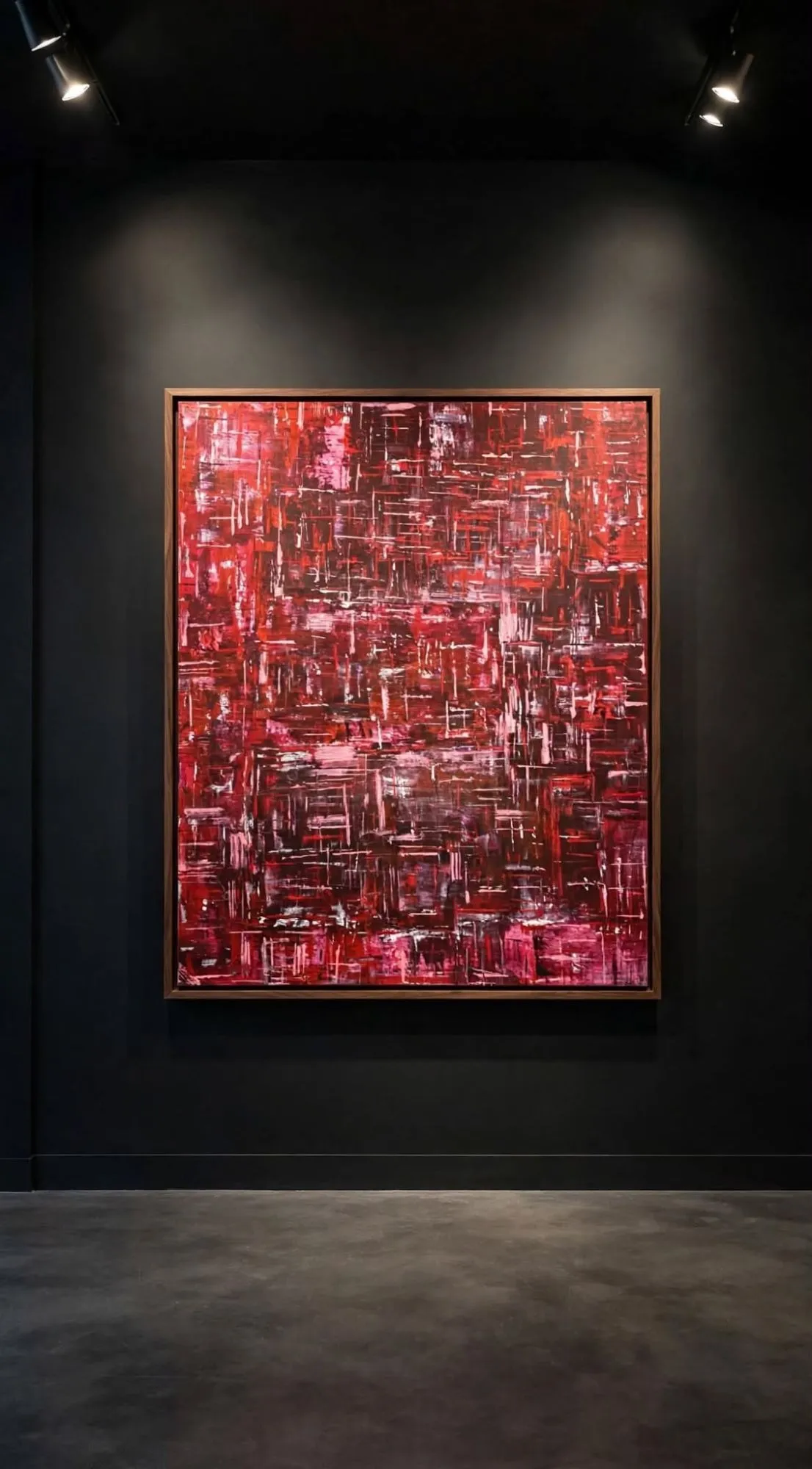 Stigma Rosso by EMSI, shown on a gallery wall
